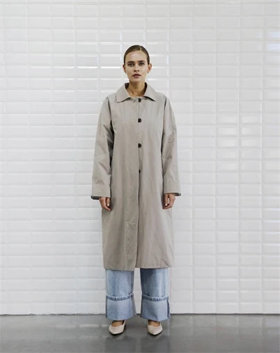 Withblack - WBLPaola Midi CarCoat Frakke - Grey sand